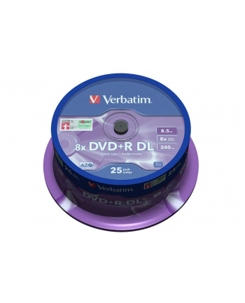 DVD+R DL Verbatim [ spindle 25 | 8,5GB | 8x |  MATT SILVER ]