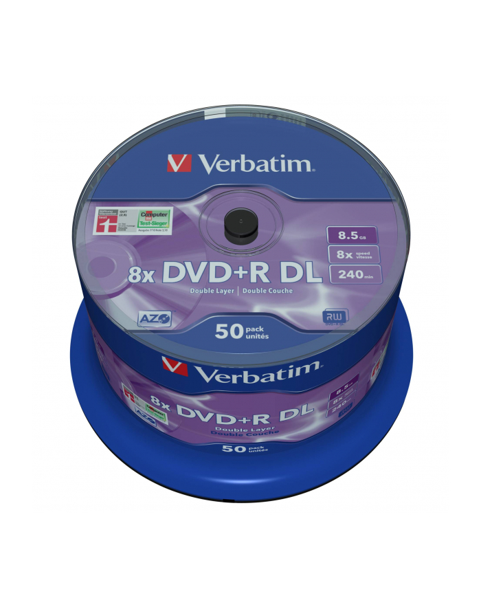 Verbatim DVD+R DL [ spindle 50 | 8,5GB | 8x | matt silver surface ] główny