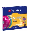 Verbatim DVD+RW [ slim jewel case 5 | 4.7GB | 4x | Colour ] - nr 10