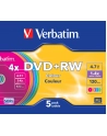 Verbatim DVD+RW [ slim jewel case 5 | 4.7GB | 4x | Colour ] - nr 19