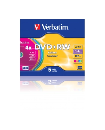 Verbatim DVD+RW [ slim jewel case 5 | 4.7GB | 4x | Colour ] nr 1