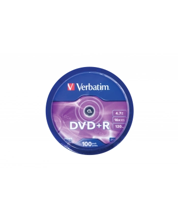 Verbatim DVD+R [ cake box 100 | 4.7GB | 16x | matte silver ] nr 1