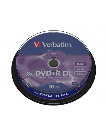 Verbatim DVD+R DL [ cake box 10 | 8.5GB | 8x | matte silver ] nr 1