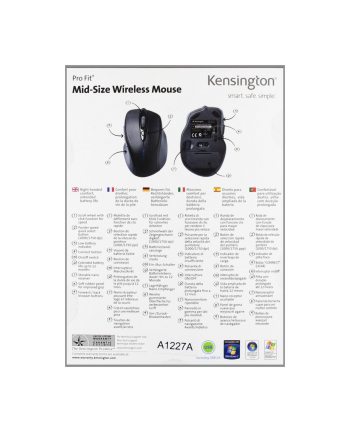 Mysz Kensington  Pro Fit Mid Size Wireless Sapphire Blue Mouse