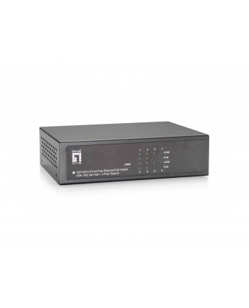 SWITCH 8-PORT 100MB (4-PORTY POE MAX 61.6W) 10.5'''' 19'''' LEVELONE''