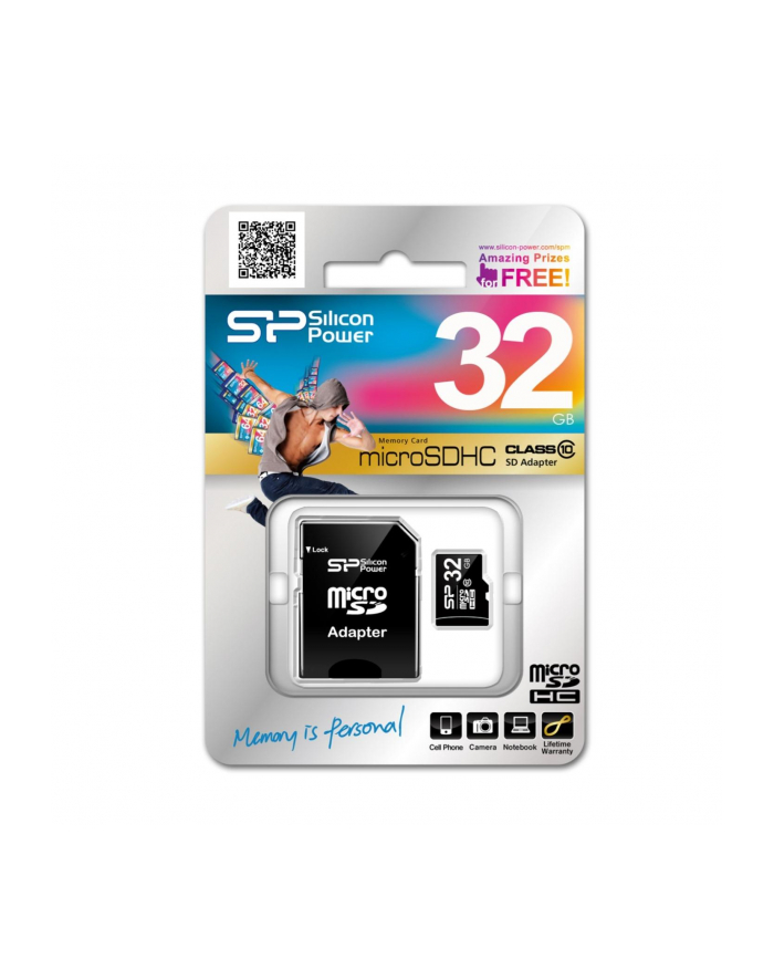 Silicon Power microSDHC 32GB CLASS 10 + adapter główny