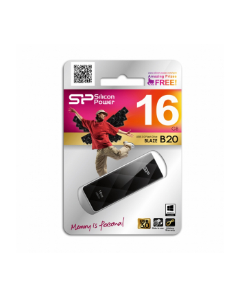 Silicon Power BLAZE B20 16GB USB3.0 MATTE BLACK/DIAMOND/LED
