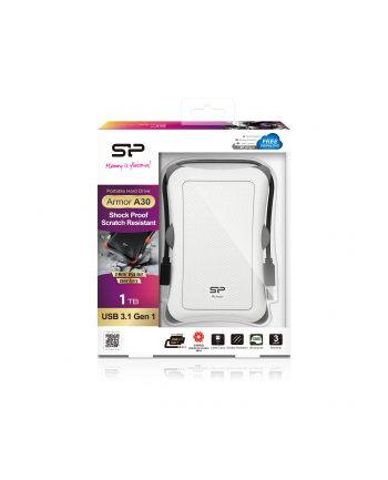 Silicon Power ARMOR A30 1TB USB 3.0 WHITE / wstrząsoodporny / PANCERNY