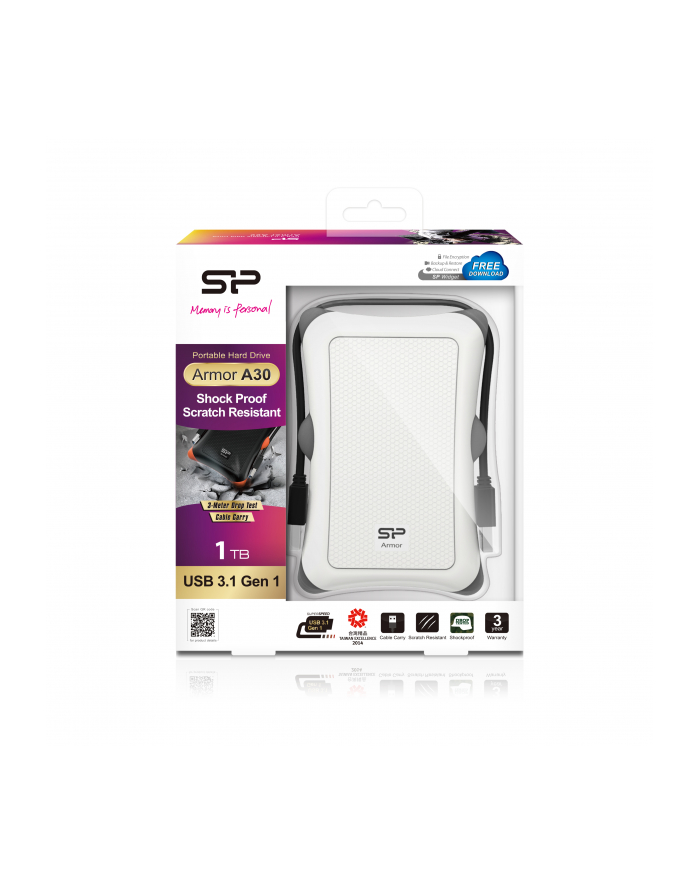 Silicon Power ARMOR A30 1TB USB 3.0 WHITE / wstrząsoodporny / PANCERNY główny