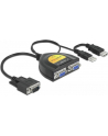 Delock adapter VGA(15M) -> VGA(15F) x2 + zasilanie z USB + USB(AF) - nr 34