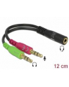 Delock Adapter Mini Jack(M)x2 -> Mini Jack(F) 4-Pin 12cm - nr 16