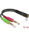 Delock Adapter Mini Jack(M)x2 -> Mini Jack(F) 4-Pin 12cm - nr 25