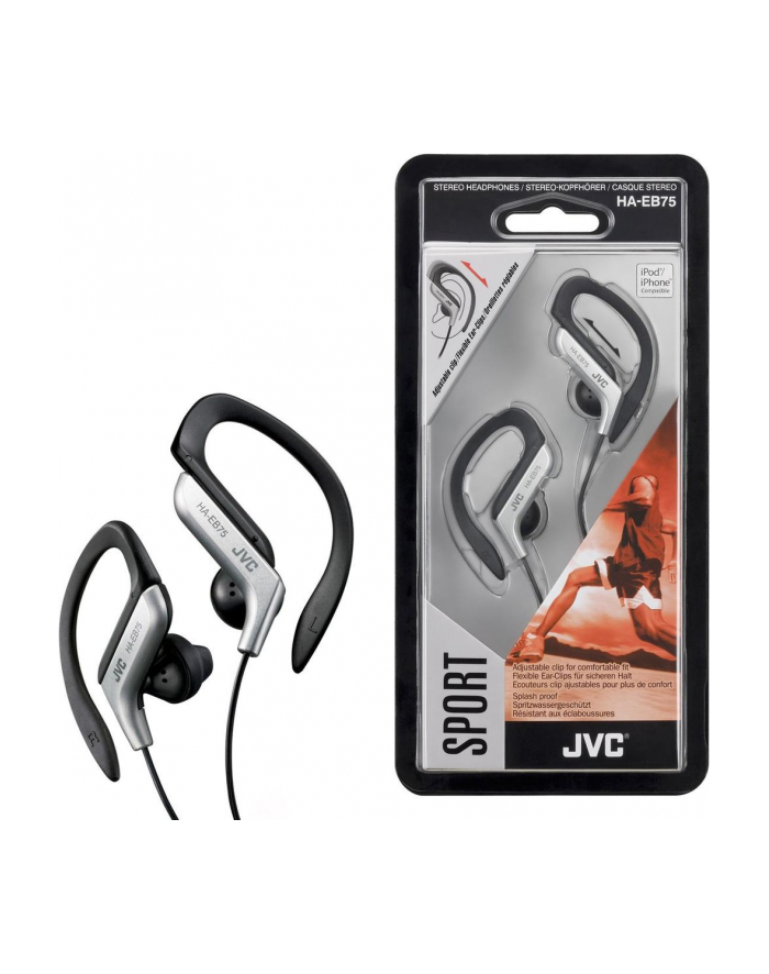 JVC Słuchawki sportowe HA-EB75-S  membrana neodymowa 13.5mm, regulacja w 5 zakresach główny