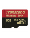 TRANSCEND Micro SDHC Class 10 UHS-I 600x, MLC, 8GB (Ultimate) + adapter - nr 20