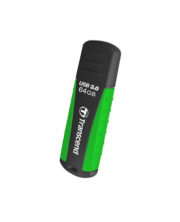 TRANSCEND USB Flash Disk JetFlash®810, 64GB, USB 3.0, Black/Green (wodoodporny, odporny na wstrząsy)