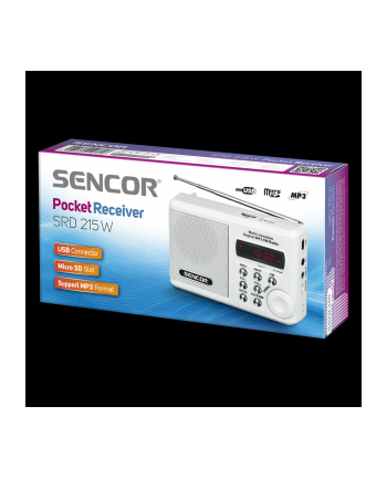 Sencor SRD 215 W RADIO z USB,MP3,SD