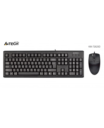 Zestaw przewodowy Klaw. PS2 Mysz A4-Tech  - KM-72620D, US Black