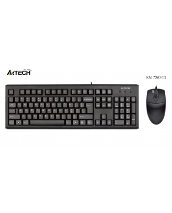 Zestaw przewodowy Klaw. PS2 Mysz A4-Tech  - KM-72620D, US Black nr 1