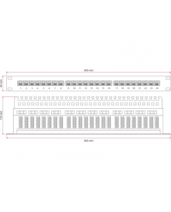 A-LAN ALANTEC Patch panel UTP 24 porty LSA kat.5e z półką