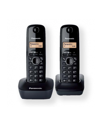 Panasonic KX-TG1612FXH  Cordless phone, Black /  LCD / Memory 50 numbers / Memory for 50 incoming numbers /  (10levels) Auto-repeat, ringtone 12, selectable 16 tone / Wall-mount option