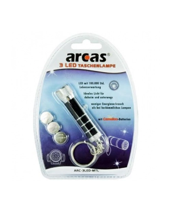 Camelion ARCAS 3 LED Keychain / extra stable aluminium housing / Powered by 3 x LR44 / AG13 Alkaline Button cell batteries (included) / sturdy key ring nr 1