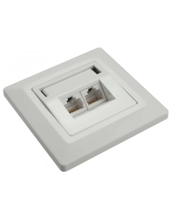 Solarix outlet CAT6 UTP 2 x RJ45 podtynkowy biały