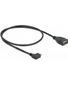 Delock kabel USB micro B męski > USB 2.0 A żeński, OTG, 50 cm, kątowy - nr 22