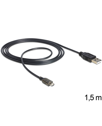 Delock kabel USB micro AM-MBM5P 2.0 + wskaźnik ładowania LED, 1.5M nr 1