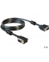 Delock kabel monitorowy SVGA D-sub 15M/15M, ferryt, ekran, kątowy, 2M czarny - nr 2