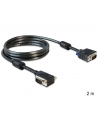 Delock kabel monitorowy SVGA D-sub 15M/15M, ferryt, ekran, kątowy, 2M czarny - nr 6