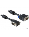 Delock kabel monitorowy SVGA D-sub 15M/15M, ferryt, ekran, kątowy, 2M czarny - nr 8