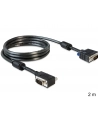 Delock kabel monitorowy SVGA D-sub 15M/15M, ferryt, ekran, kątowy, 2M czarny - nr 2