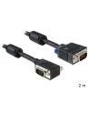 Delock kabel monitorowy SVGA D-sub 15M/15M, ferryt, ekran, kątowy, 2M czarny - nr 3