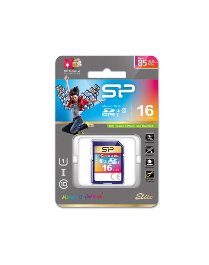 SILICON POWER 16GB, SDHC UHS-I, SDR 50 mode, Class 10 główny