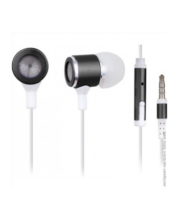 Gembird metalowe słuchawki stereo douszne MP3, 3.5mm Jack, czarno-białe