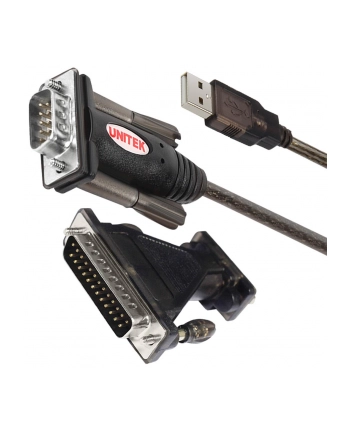 Adapter Unitek USB - 1x RS-232 + Adapter DB9F/DB25M Y-105A nr 1