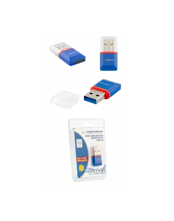 Esperanza Uniwersalny czytnik kart pamięci MINI USB 2.0 EA13 główny