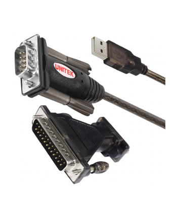 Adapter Unitek USB - 1x RS-232 + Adapter DB9F/DB25M Y-105A