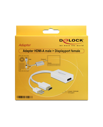 Delock adapter HDMI(F)->Displayport(F) + zasilanie USB