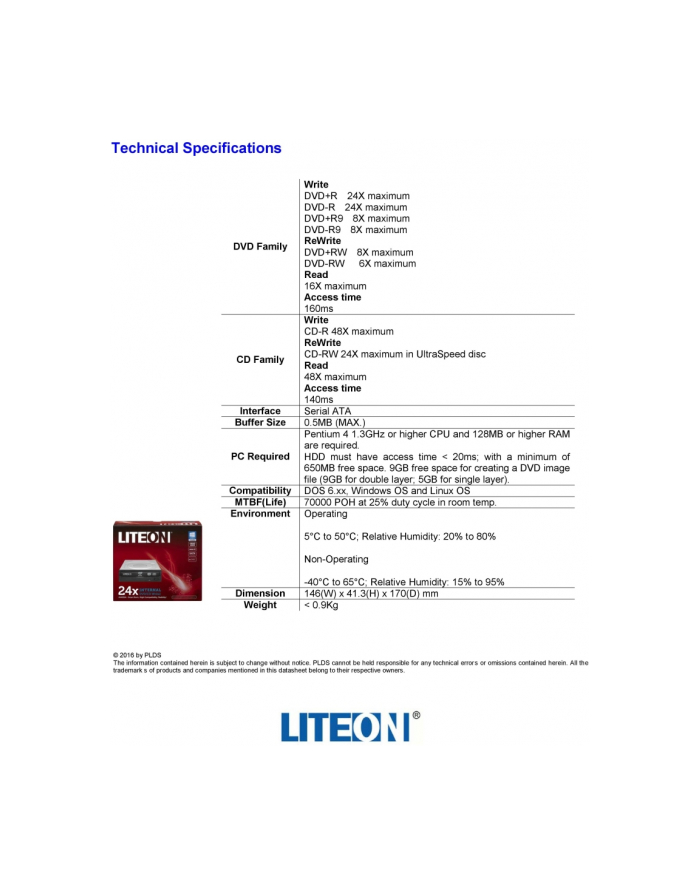 DVD-REC LITEON iHAS124 SATA CZARNY BULK główny