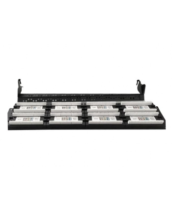 Gembird patch panel 19'' 48 port 1U kat.6 z półką do organizacji kabli, czarny nr 2