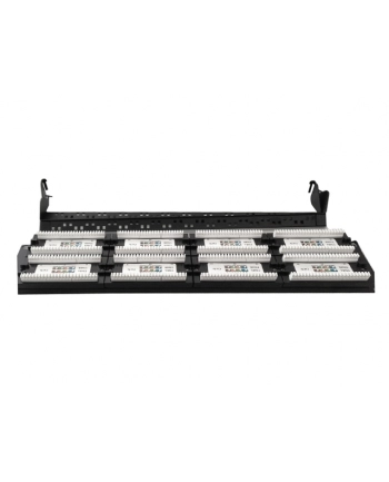 Gembird patch panel 19'' 48 port 1U kat.6 z półką do organizacji kabli, czarny nr 1