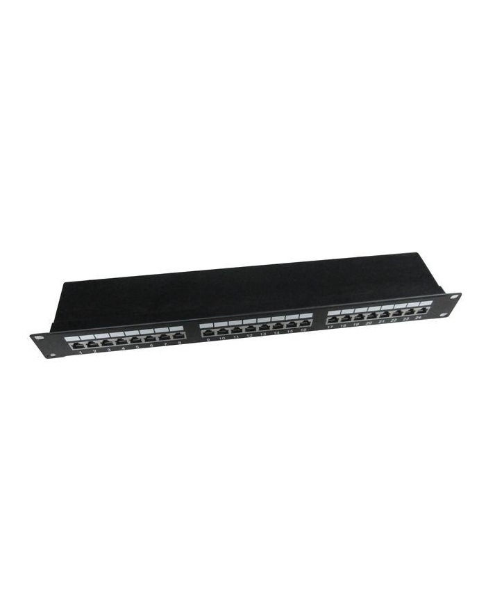 Gembird patch panel 19'' 24 port 1U kat.5e ekranowany, czarny główny