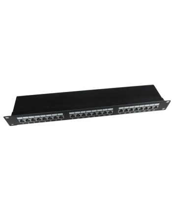 Gembird patch panel 19'' 24 port 1U kat.5e ekranowany, czarny