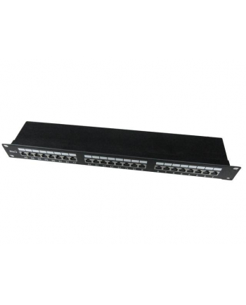 Gembird patch panel 19'' 24 port 1U kat.6 ekranowany, czarny