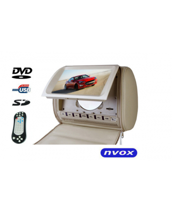 NVOX Zagłówek multimedialny LCD 9' HD z DVD USB SD GRY IR FM