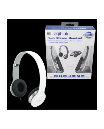 LogiLink Stylowe słuchawki stereo High Quality z mikrofonem, białe