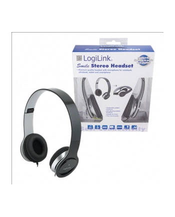 LogiLink Stylowe słuchawki stereo High Quality z mikrofonem, czarne nr 1