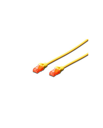 Patch cord U/UTP kat.5e PVC 0,5m żółty