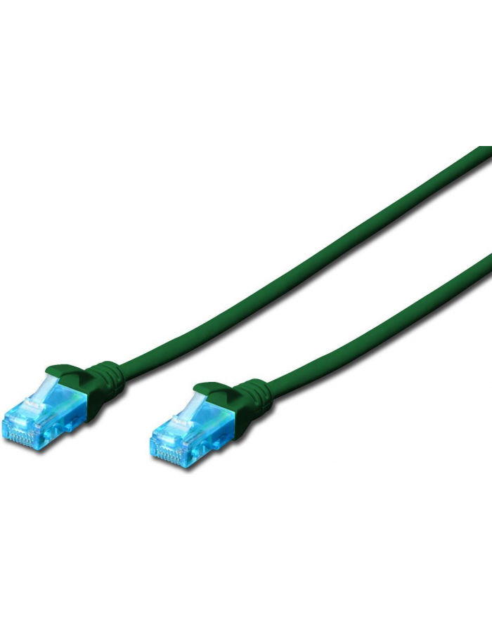 Patch cord U/UTP kat.5e PVC 2m zielony główny